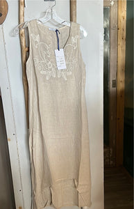 Sleeveless V-neck Linen Dress